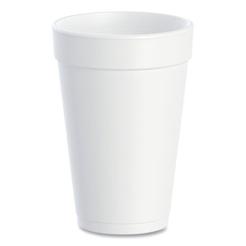 Dart 16J165 Foam Drink Cups, 16 oz, White, 500/Carton, CA & WA Restricted