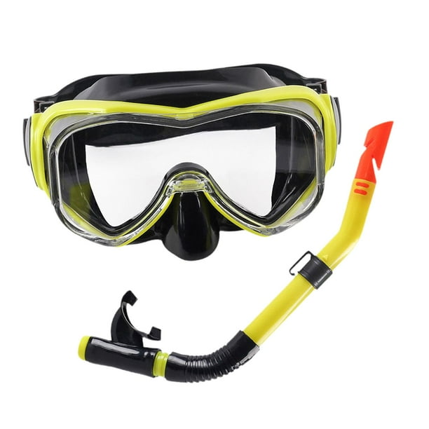 Máscara de buceo Perfecl equipo de snorkel para hombres y mujeres amarillo negro