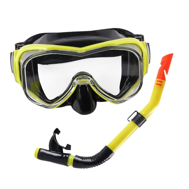 Máscara de buceo Perfecl equipo de snorkel para hombres y mujeres amarillo negro