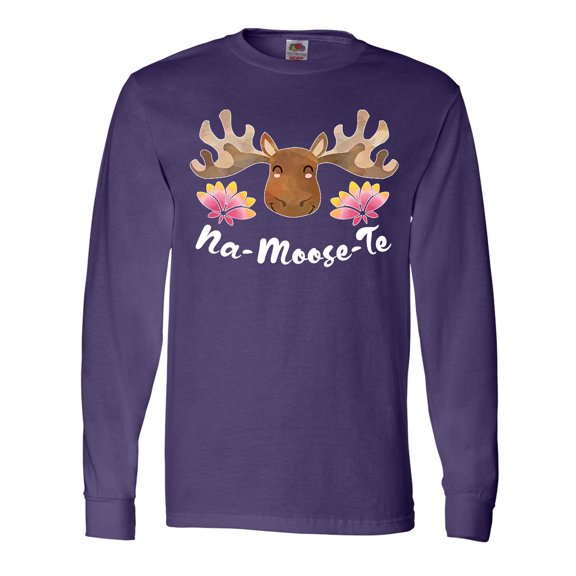 Inktastic Na-Moose-Te Cute Moose Greeting Long Sleeve T-Shirt