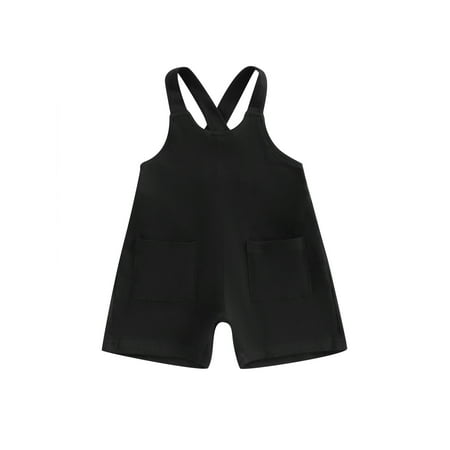 

Toddler Baby Girl Boy Summer Casual Suspender Shorts Sleeveless Crossback Romper Jumpsuit with Pockets Overalls