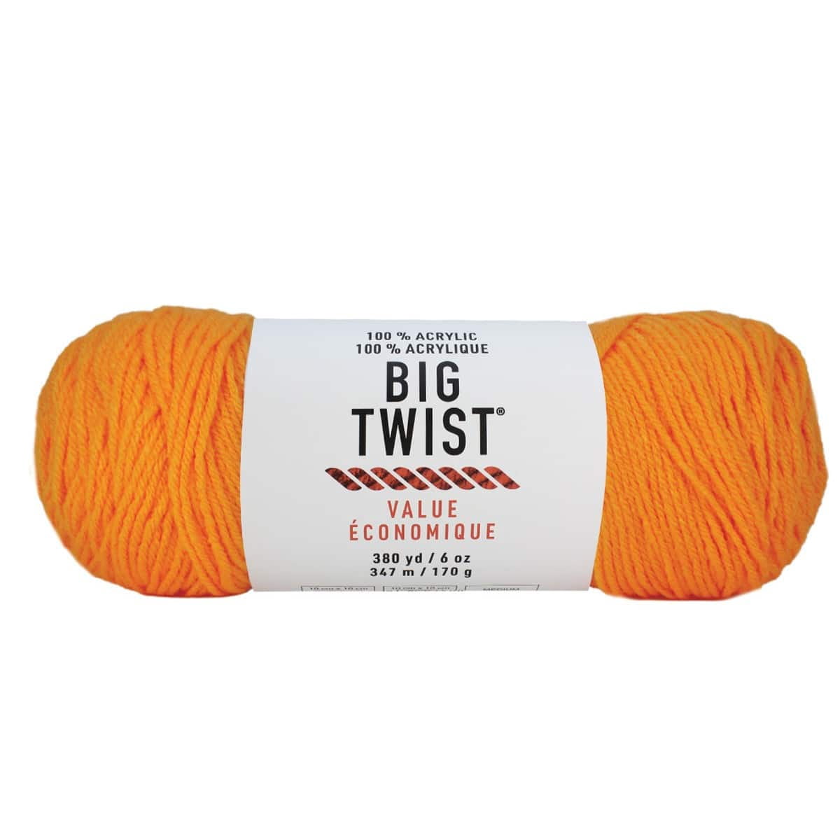 Big Twist, Value Yarn, Bright Orange, 1 ct., Pack 12