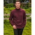 thumbnail image 3 of Kallspin Men’s Wool Blend Turtle Neck Midweight Pullover Sweaters(Burgundy Red,X-Large), 3 of 10