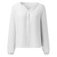 thumbnail image 6 of Womens Fashion Tops Loose Chiffon Shirts Temperament Solid Color Long Sleeves Bottoming Shirts for Everyday Wear, 6 of 8