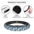 thumbnail image 6 of Elastic Steering Wheel Cover, Green Flower Butterfly Paisley Stretch Thickening Car Steering Wheel Cover Women Men, Steering Wheel Protector Universal 15 in, 6 of 7