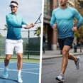 thumbnail image 5 of Xidunhg Men's Rash Guard Long Sleeve Shirt UPF 50 Sun Protection Quick Dry Moisture Wicking Lightweight for Swimming Surfing Outdoor Gradiensky Blue 2XL, 5 of 9