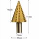 thumbnail image 2 of Metal Conical Drill Bit Step Drill Bit 5mm-35mm, Titanium Conical Triangle with Titanium Coating, for Screwdriver Drilling on Steel, Brass, Wood, 2 of 3