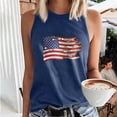 thumbnail image 2 of Wycnly 4th of July Tank Top for Women Independence Day Patriotic Loose Comfy Racerback Shirts Vest Summer American Flag Print Round Neck Sleeveless Fashion Blouses Navy xl, 2 of 5