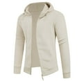 thumbnail image 2 of RYDCOT Mens Full Zip Hooded Double-Sided Polar Fleece Jacket Sweatshirt with Pockets Long Sleeve Outdoor Jacket White, 2 of 9