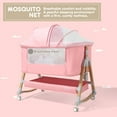 thumbnail image 3 of HARPPA 3 in 1 Baby Bassinet Bedside Sleeper for Infant Girls Aged 0-5 Months, Pink, 3 of 7