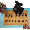 thumbnail image 2 of 16x24 Inch Front Door Mat Durable Coir Doormats Outdoor Mat for Front Door Summer Rug Outdoor Anti-Slip Mat Backing Front Doormat for Outside Patio Floor Entry Porch Garage Office, WELCOME, 2 of 8
