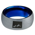 thumbnail image 2 of Tungsten Colorado The Centennial State Mountains Band Ring 8mm Men Women Comfort Fit Blue Dome Brushed Gray Polished, 2 of 4