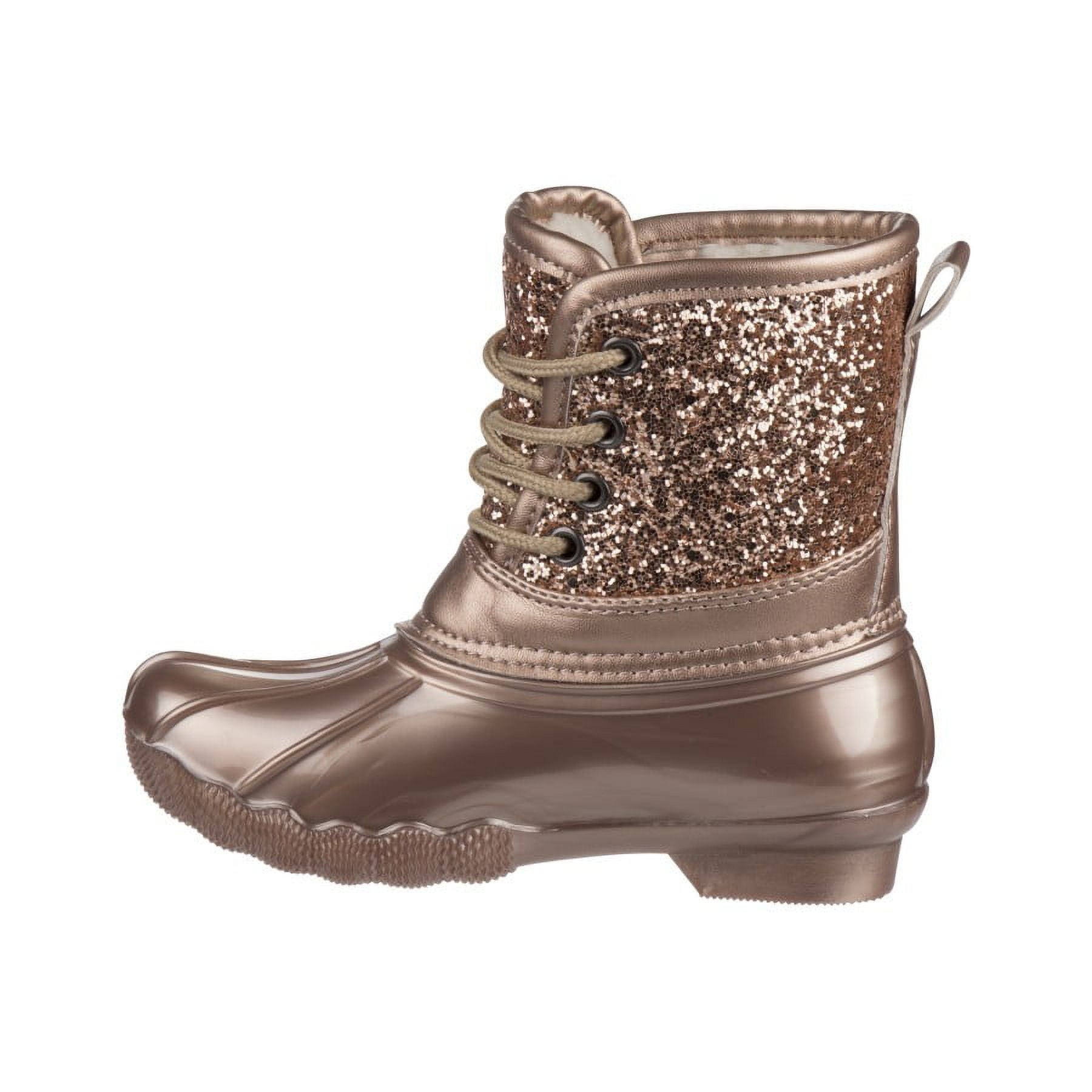 Josmo Girl Duck Boots with Glitter Gold,