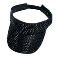 thumbnail image 1 of Sombrero de sol con visera de diamantes de imitación brillantes, ajustable, de ala ancha, para mujer, para actividades al aire libre. cristal negro, 1 of 9