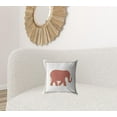 thumbnail image 3 of 16â€ Orange White Elephant Zippered Suede Throw Pillow, 3 of 3