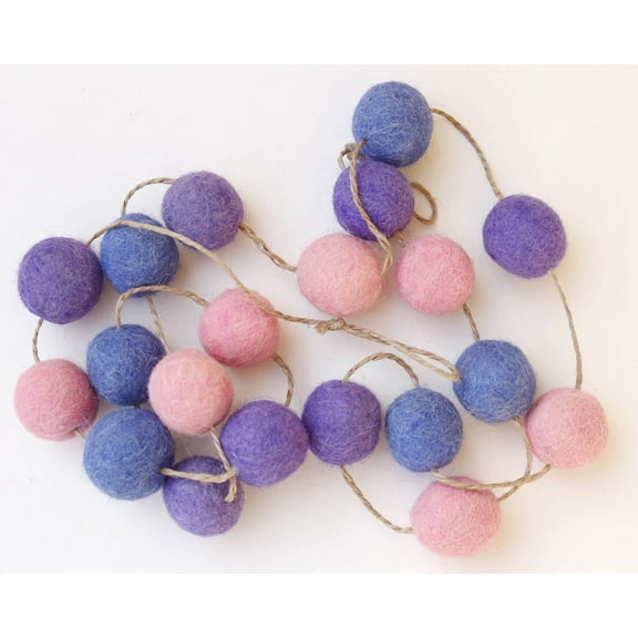 De Kulture Works Premium Felt POM POM Garland Eco Friendly 48 Inches Set of 2 Halloween Wall Hanging