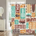 thumbnail image 2 of Colorful Hawaii Exotic Shower Curtain Tiki Pattern Art, Hawaiian Polynesian Abstract Ethnic Decor Shower Curtain Sets for Bathroom With 12PCS Hooks Polyester Fabric Bathroom Accessories, 70X70IN, 2 of 4