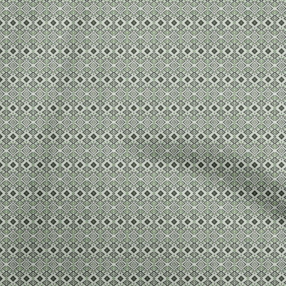 oneOone Georgette Viscose Green Fabric Asian Kilim Sewing Material Print Fabric By The Yard 42 Inch Wide
