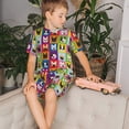 thumbnail image 4 of Balery Colorful Bulldog Conjunto de Pijama Infantil de Manga Corta con Estampado – Ropa de Dormir de Algodón Suave-XX-Large, 4 of 6