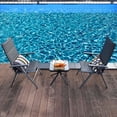 thumbnail image 3 of Costway 2PCS Patio Folding Dining Chairs Aluminum Padded Adjustable Back Gray, 3 of 10