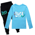 thumbnail image 3 of Disney-camisetas y pantalones de Jogging de Pixar Luca para bebés, trajes de manga larga de dibujos animados, conjuntos de ropa, 2 piezas, nueva película, otoño, 3 of 5