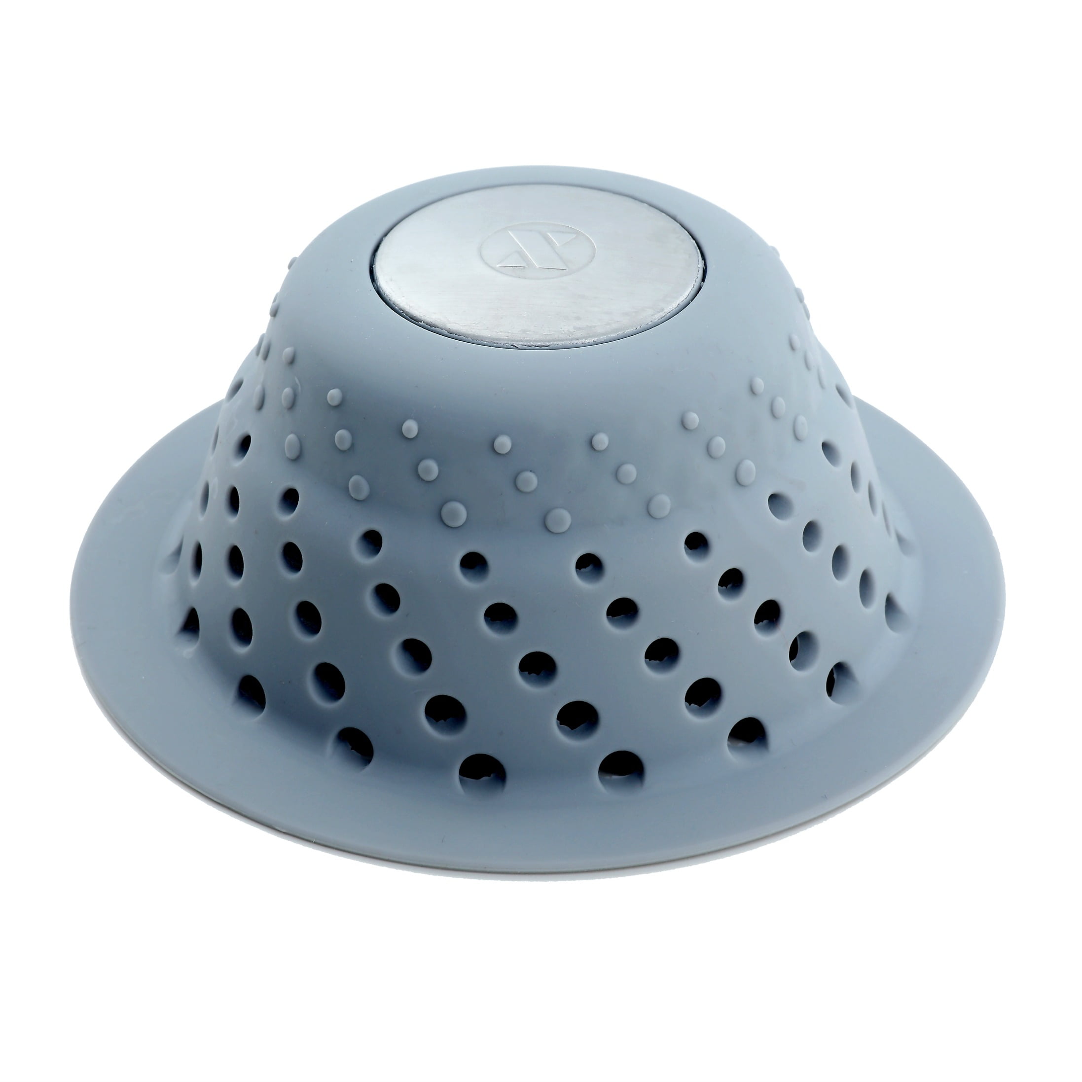 SlipX Solutions Dome Drain Protector, Hair Catcher (Silicone and Stainless Steel) Gray