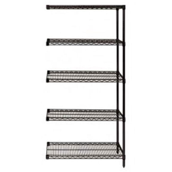 Quantum Storage AD54-2448BK-5 Wire 5 Shelf Add-On Kit Black - 24 x 48 x 54 in.
