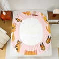 thumbnail image 5 of Homewish Kawaii Orange Animal Twin Sheet Sets, Magic Butterfly Animal Twin Fitted Sheet, Teens Kids Boys Girls Flat Sheet, Breathable Home Decor, 3-Piece, 5 of 7