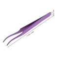 thumbnail image 2 of Unique Bargains 1 Pc Round-headed Eyelashes Tweezers for Bathroom Purple Stainless Steel, 2 of 6