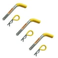 thumbnail image 1 of MaxxHaul 50565 Paquete de 3 pasadores y clip de enganche para remolque con agarre amarillo de vinilo recubierto de goma de 5/8 pulgadas de diámetro para receptor de 2 pulgadas, 1 of 3