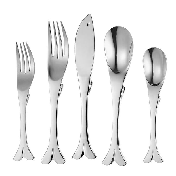 UPware 20Piece 18/8 Stainless Steel Flatware Set with Fish Style