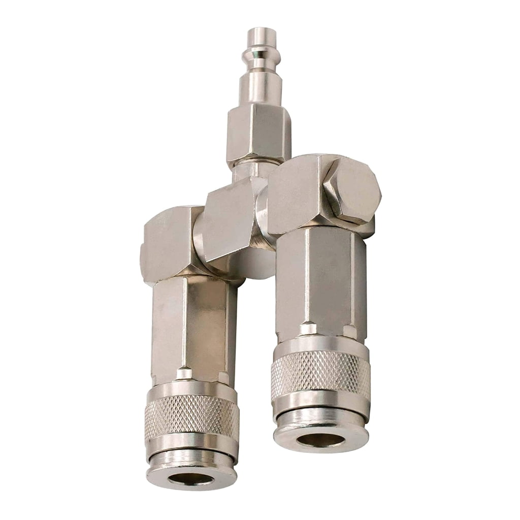 3-in-1 Quick-Connect Y-Type Swivel-360Degrees Connectors Air Compressor Accessories-Fittings 2 Way Air Hose-Splitter