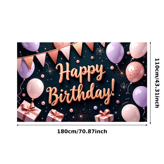 Decorative Design Birthday Party Banner with Colorful Theme for Birthday Party Indoor Decoration Holiday Celebration