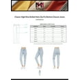 thumbnail image 2 of MixMatchy Women's Classic High Rise Rolled Hem Zip Fly Button Closure Jeans, 2 of 6