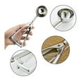 thumbnail image 3 of Cookie Scoops Set of 3 with Trigger Stainless Steel Ice Cream Scoop Set Excellent for Melon Ball, Cupcake, Muffin, Meatball, Include Large Medium Small Size, 3 of 7