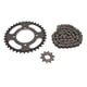 thumbnail image 1 of Juego de piñones de cadena 420 de acero, piñón delantero de motor de 10 dientes, piñón trasero de cadena de 36 dientes con cadena de transmisión de 60 eslabones para scooter y motocicleta DIY., 1 of 14