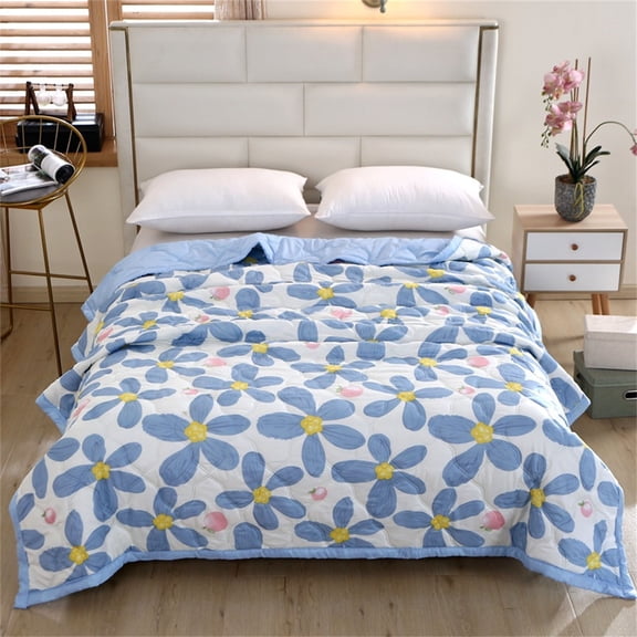 Cotton Blanket-Sherpa Blanket,Ice Blankets For Hot Sleepers Ice Blanket For All Season Lightweight Summer Cotton Cooler Quilt For Hot Sleepers And Night Sweats Keep Cool Twin Size Soft