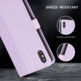 thumbnail image 6 of Designed for iPhone X/XS Wallet Case, Classic Women Flip Folio Cover with Embossed PU Leather Stand Card Holder Slots Magnetic Detachable Wrist Strap for iPhone X/XS, Purple, 6 of 9