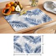 thumbnail image 6 of Navy Palm Leaves Placemats Set of 6 Summer Tropical Botanical Leaf Gray Place Mats Indoor Wipeable Table Mats Washable Cloth Dining Table Placemats for Kitchen Holiday Party Home Decor 13x19 Inch, 6 of 9