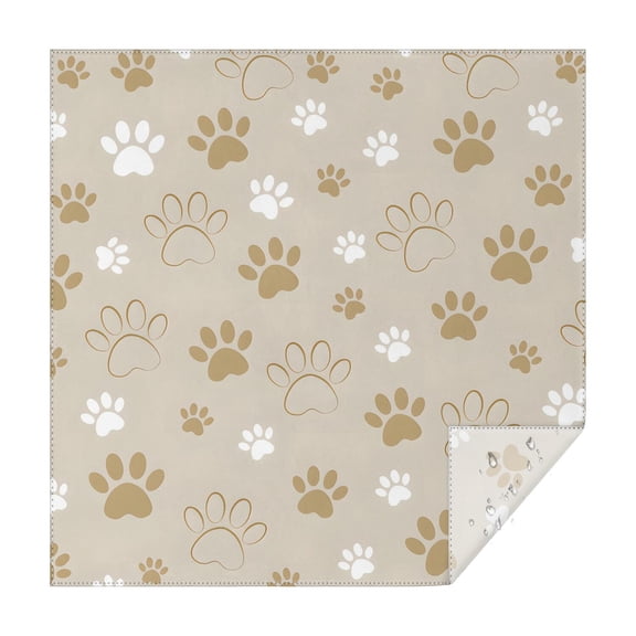 Dog Paw Footprint Square Tablecloth,Waterproof Square Table Cover,Wipeable Spillproof Washable Table Cover for Home Kitchen Party Decor 42"X42"(107x107cm)