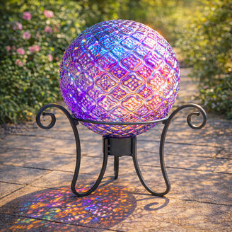 Briarwood Lane Mutlicolor Solar LED Glass Gazing Ball - Walmart.com
