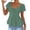 Green, variant on Women's Frill Trim Button Down Shirts Tie Front Puff Sleeve Ruffle Blouse Tops Summer Streetwear Business Blouse Pink,S