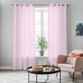 thumbnail image 5 of Pink White Stripe Kitchen Curtains 96 Inch Length, Modern Minimalist Geometric Striped Grommet Top Bedroom Living Room Curtains, Light Filtering Cafe Curtain Drapes 2 Panels Set 104''x96'', 5 of 9