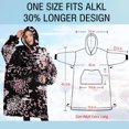 thumbnail image 4 of Oversized Wearable Blanket Hoodie,Black and Pink Of Leopard Print Sherpa Blanket Hoodie with Super Pockets,Super Warm Fuzzy Pullover for Women & Men, 4 of 6