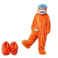 thumbnail image 4 of Xyant Silly Big Mouth Monster Onesie Funny Big Mouth Monster Onesie Pajamas for Men Women Soft Plush Loungewear (Orange,XL), 4 of 6