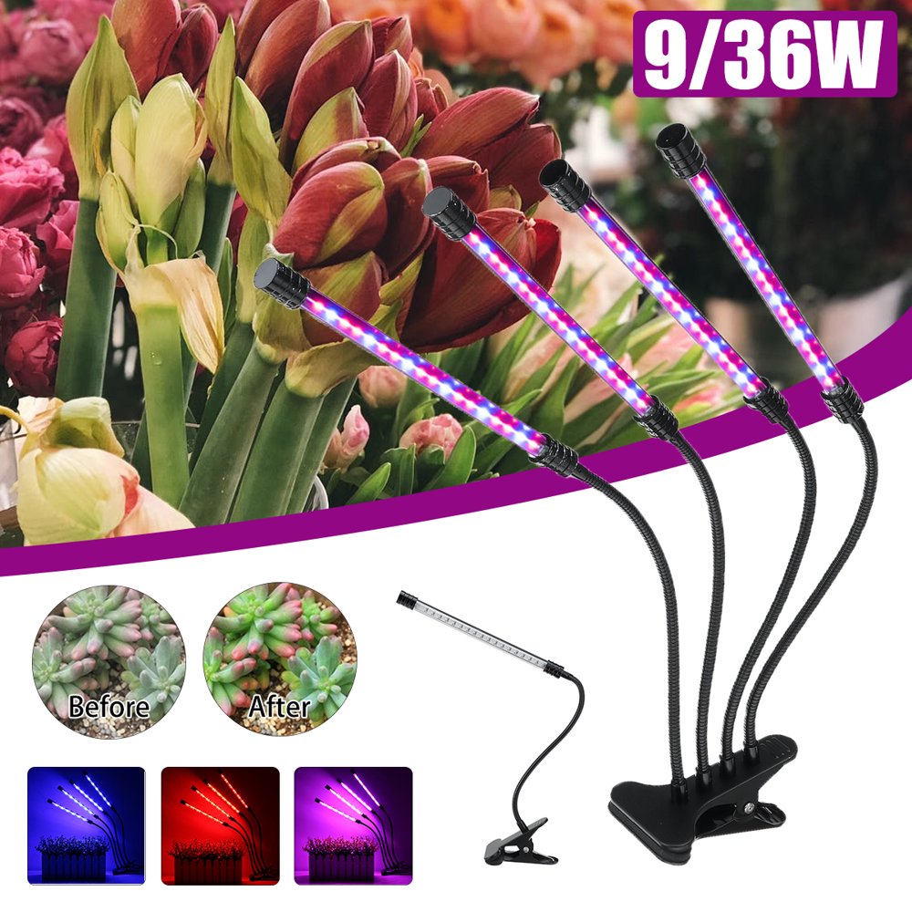 1/4 head LED Plant Grow Lights 9W / 36W, Blue/Red/Mix Light Waterproof