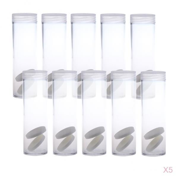 50PCS 27mm Colección De Monedas Fundas De Almacenamiento Tubos Protectores Transparentes SM SunniMix coleccionista de monedas