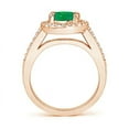 thumbnail image 2 of Angara Natural 1.1 Ct. Emerald with Diamond Halo Ring in 14K Rose Gold for Women (Ring Size: 12), 2 of 9
