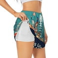 thumbnail image 2 of Disketp Let's go Travel Print Women's Shorts Workout Shorts for Athletic Gym Running Shorts with Phone Pockets Medium, 2 of 8
