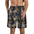 thumbnail image 2 of Uemuo Watercolor Snake Skin Pattern Men's Swim Trunks Hawaiian Beach Bathing Suit Swimsuits Beach Quick-Dry Shorts with Pockets-Large, 2 of 9